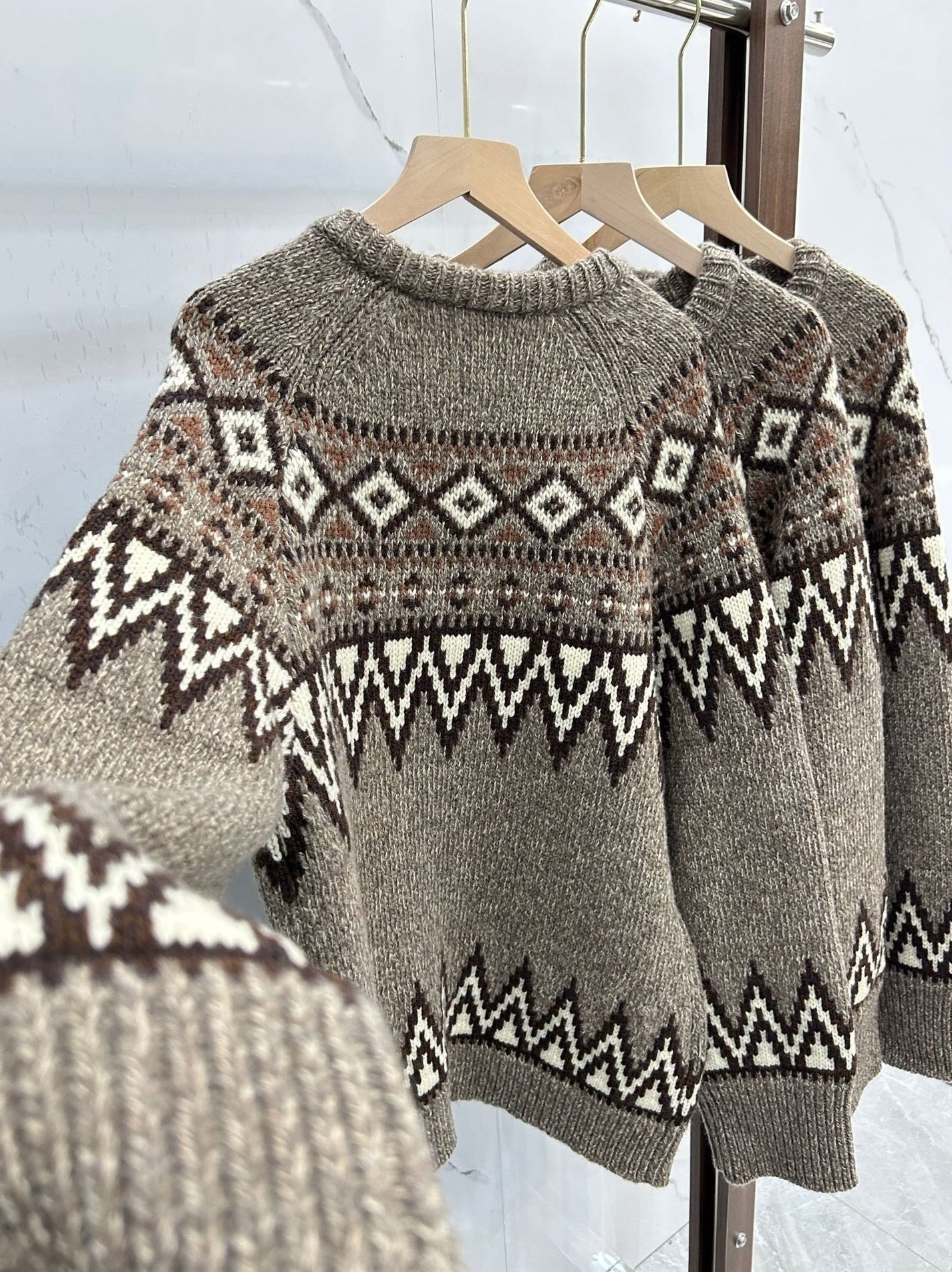 Brown Aztec Pattern Cardigan