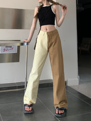 Brown Colorblock Jeans