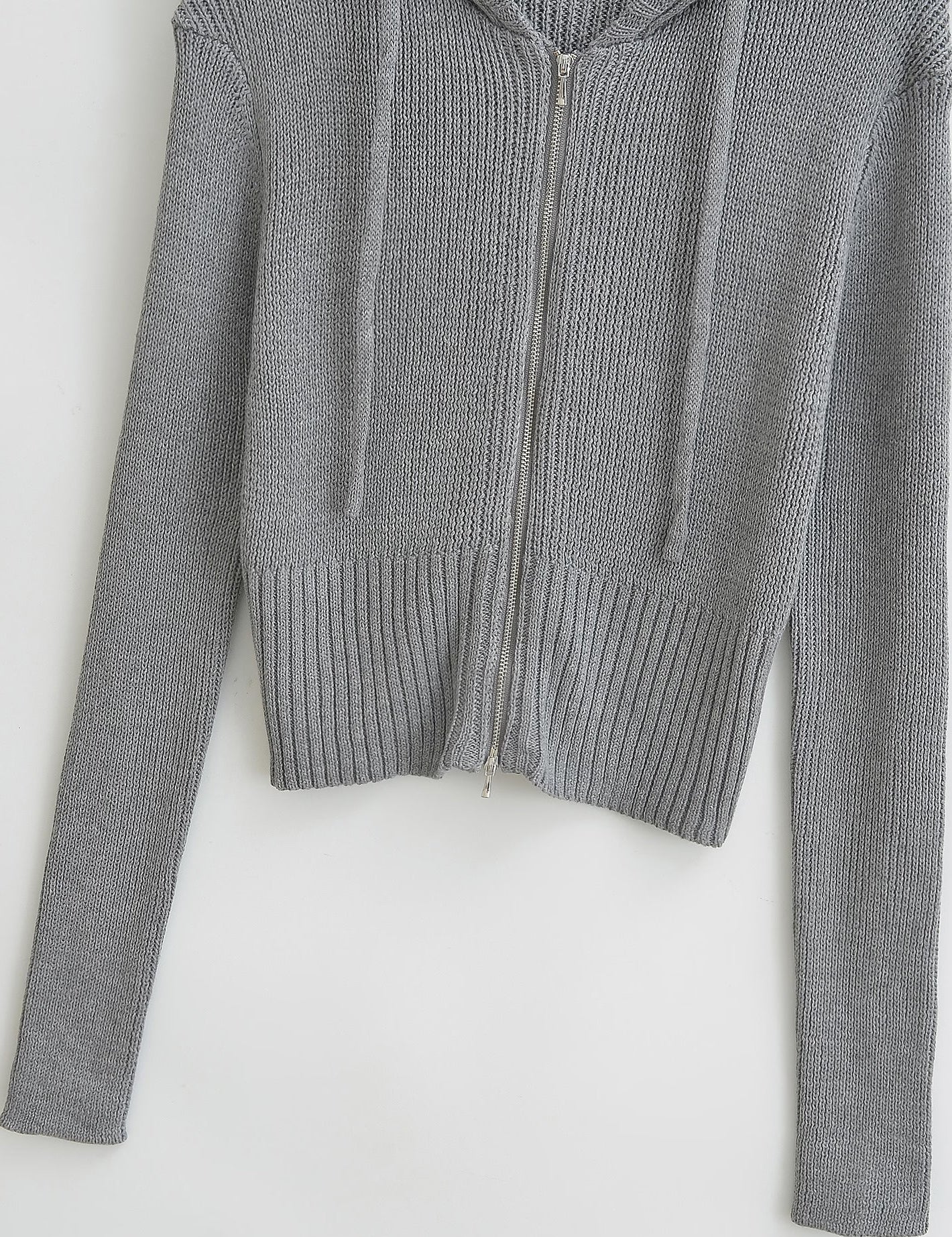 Brown Comfy Ribbed Hooded Jacket