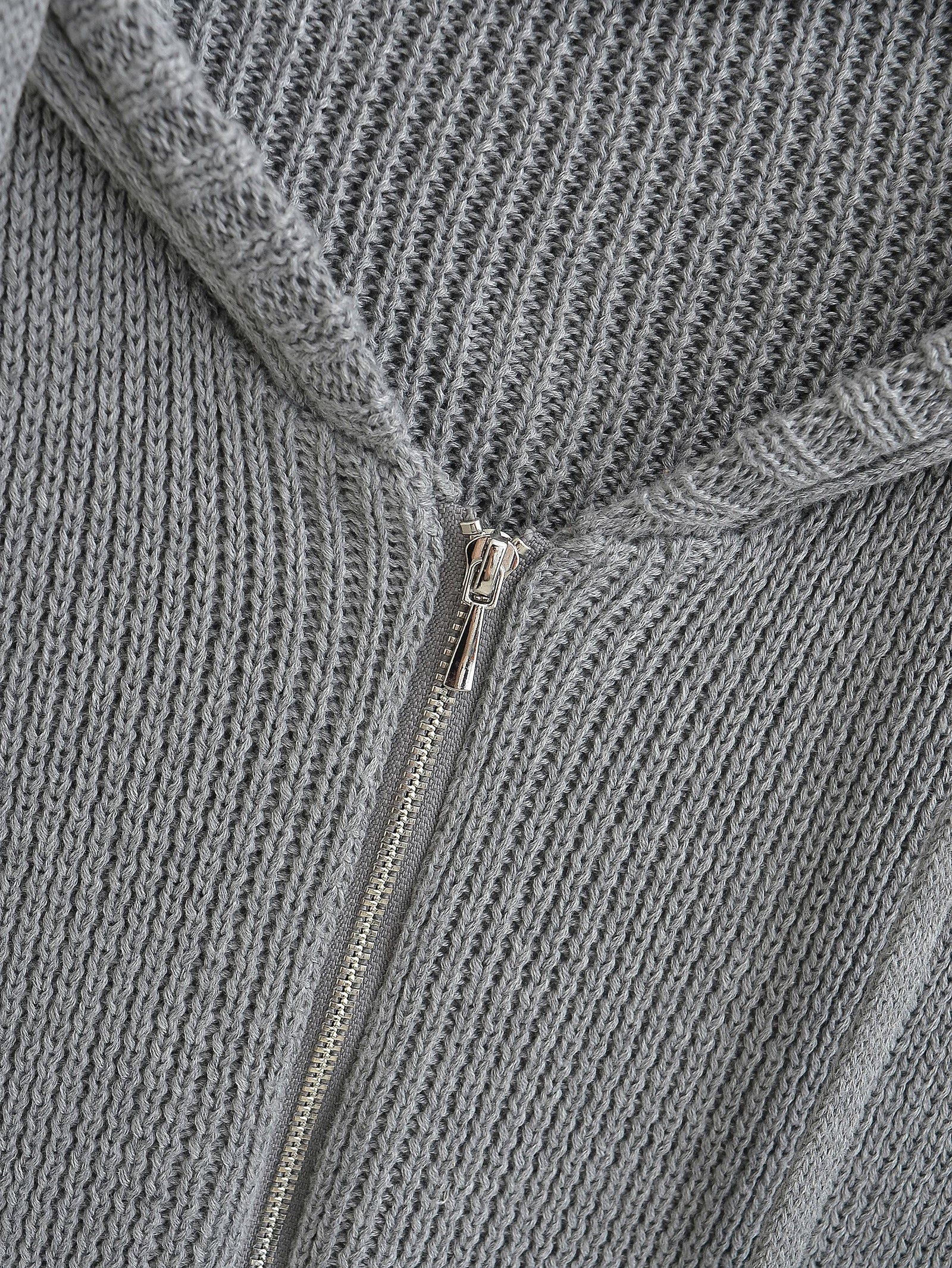Brown Comfy Ribbed Hooded Jacket