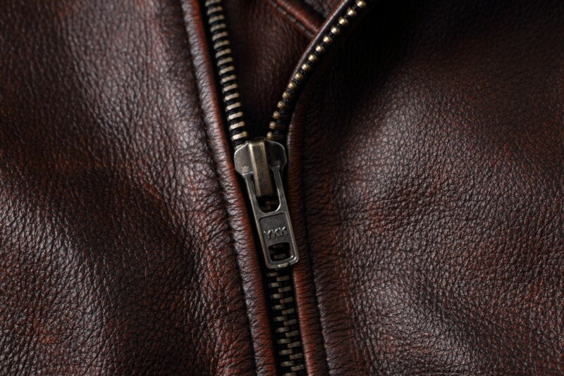Brown Cropped Biker Leather Jacket