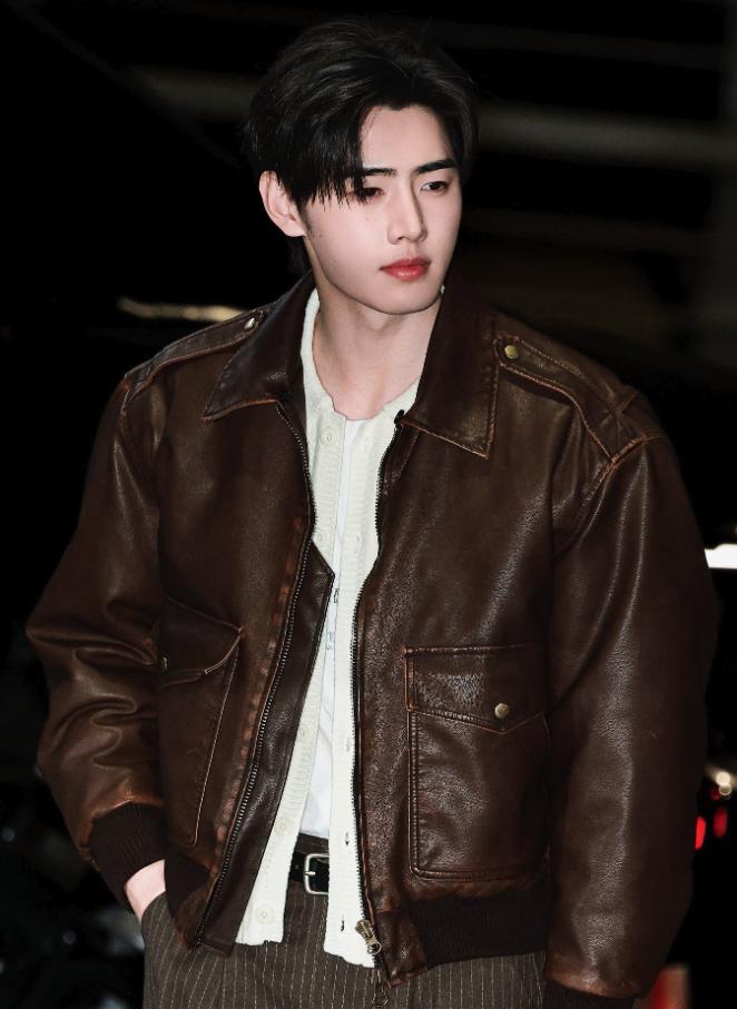 Brown Faux Leather Collared Vintage Jacket