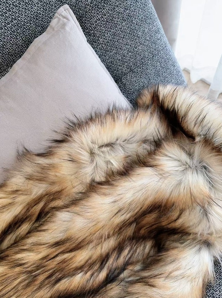 Brown Fluffy Faux Fur Jacket