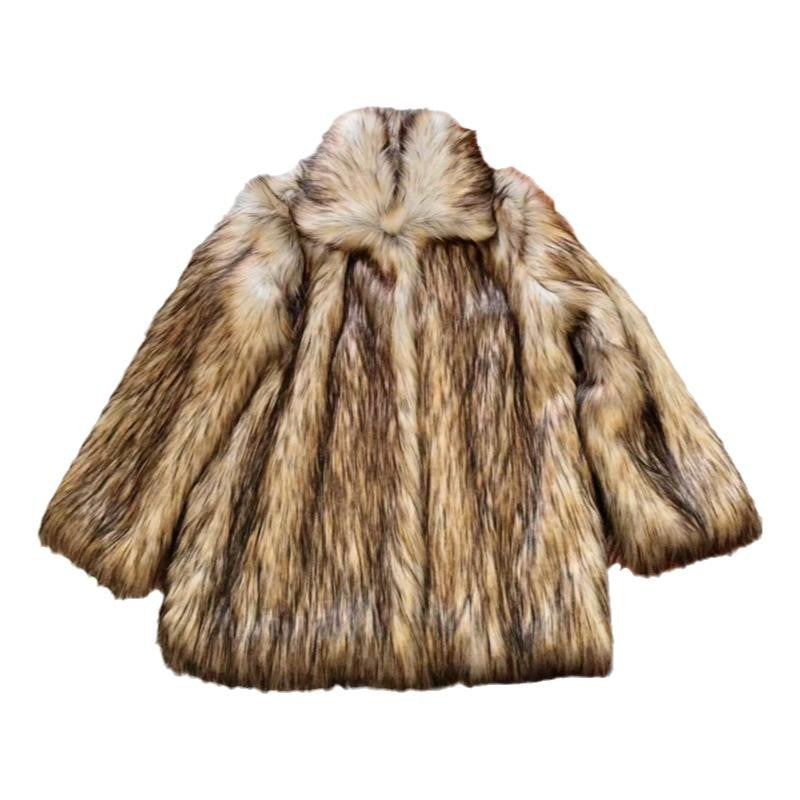 Brown Fluffy Faux Fur Jacket