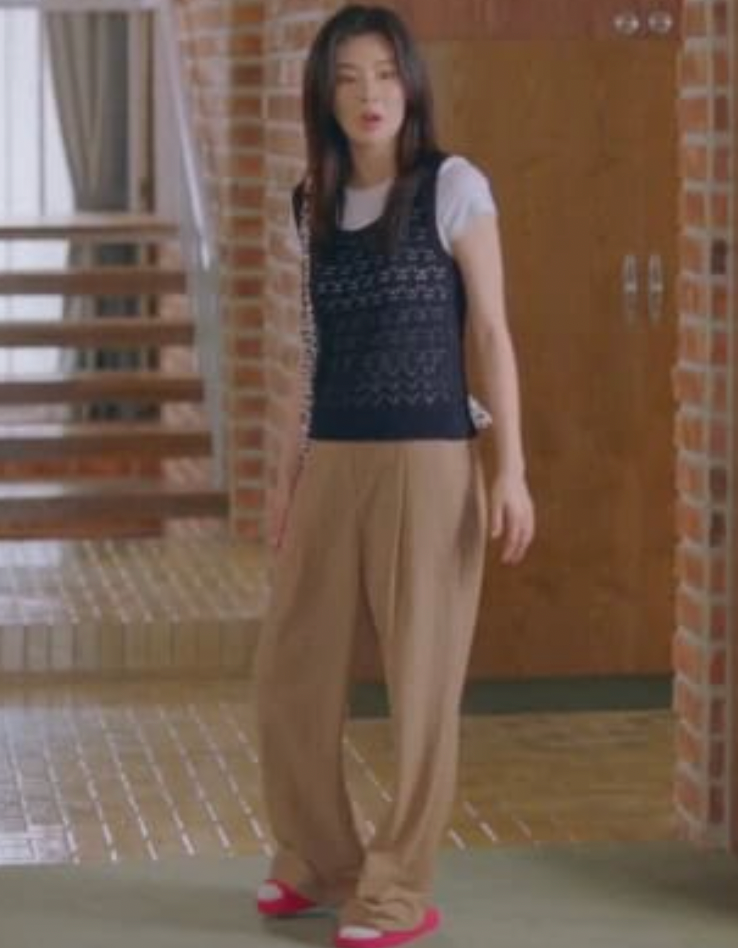 Brown Front Pleat Mopping Pants