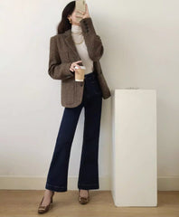 Brown Houndstooth Classic Blazer