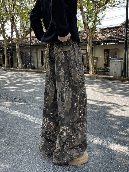 Brown Leaves Camouflage Pattern Pants