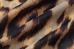 Brown Leopard Print Sheer Long Skirt