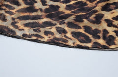 Brown Leopard Print Sheer Long Skirt