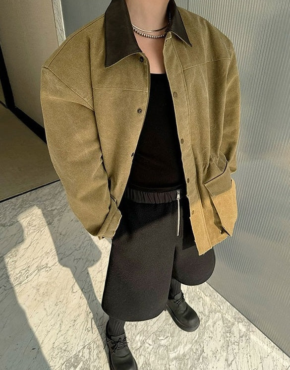 Brown Oversized Canvas Jacket
