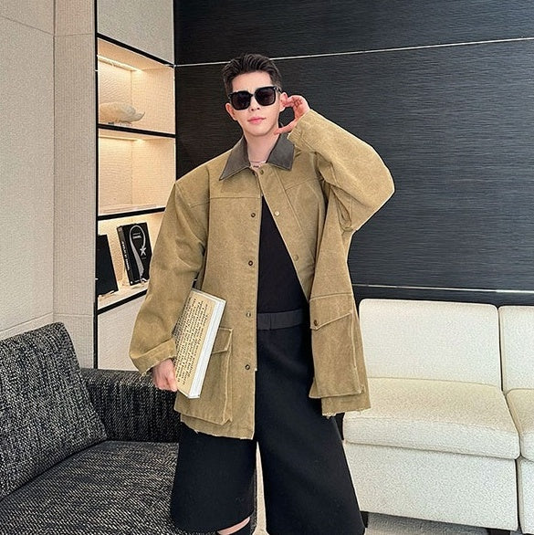 Brown Oversized Canvas Jacket