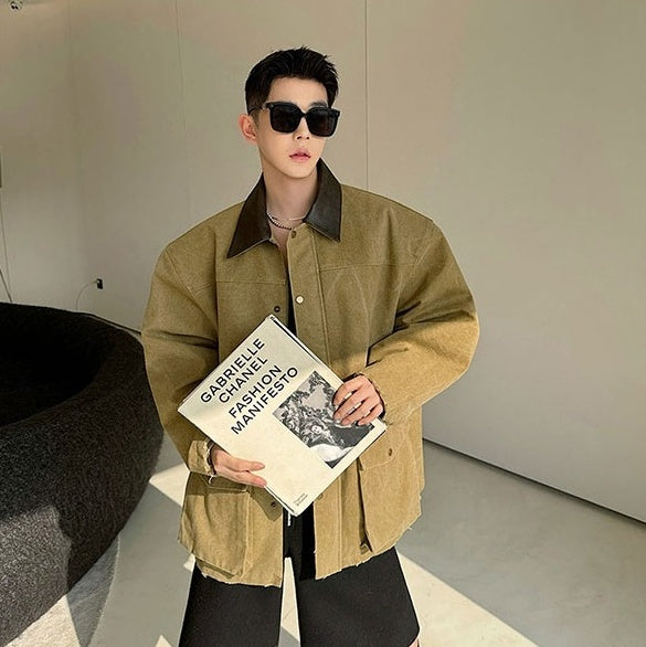 Brown Oversized Canvas Jacket