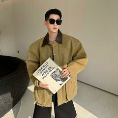 Brown Oversized Canvas Jacket