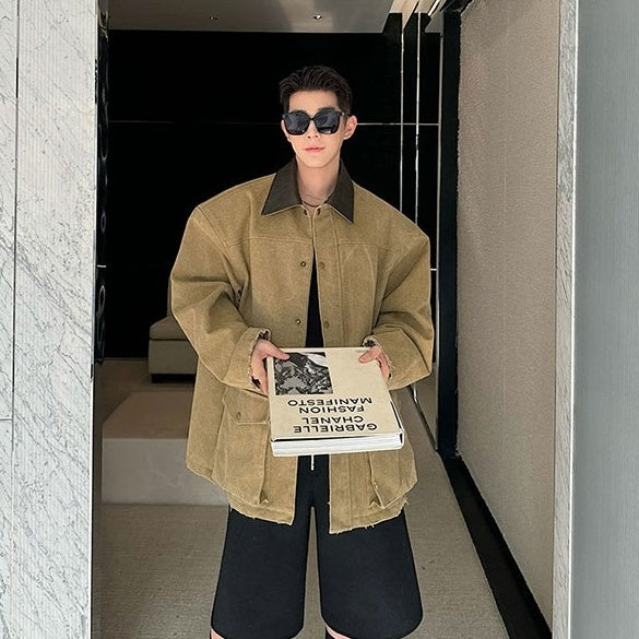 Brown Oversized Canvas Jacket