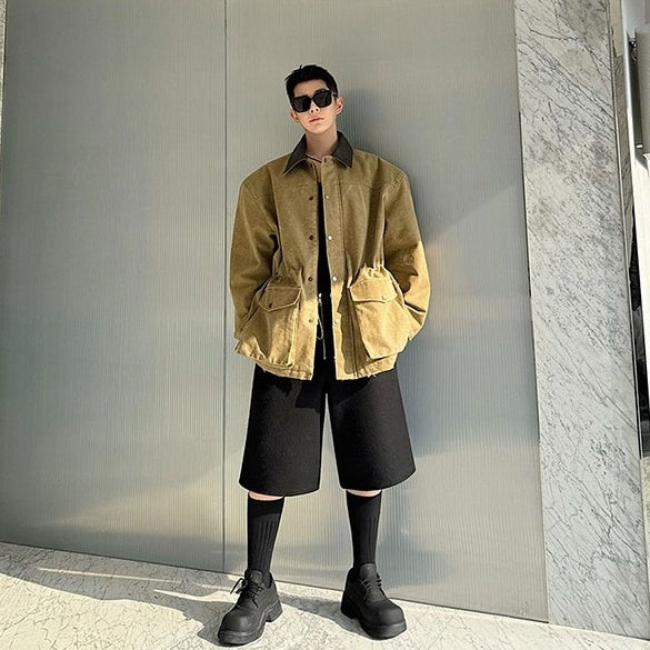 Brown Oversized Canvas Jacket