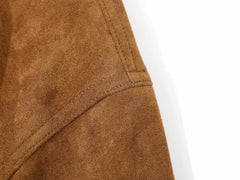 Brown Oversized Suede Leather Jacket