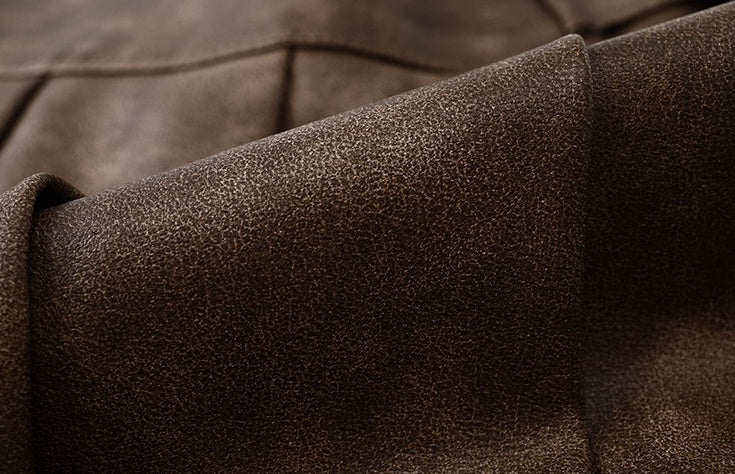Brown Pleated Leather Mini Skirt