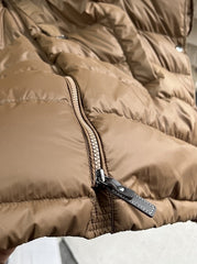 Brown Quilted Oversized Winter Vest