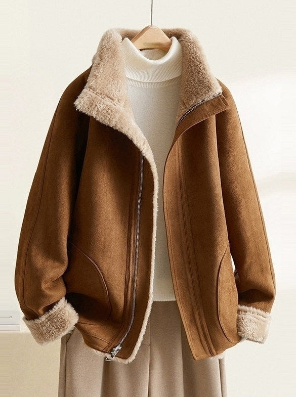 Brown Shearling Aviator Jacket