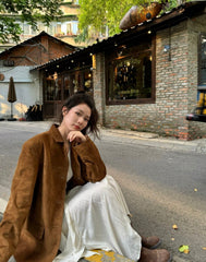 Brown Suede Blazer Jacket
