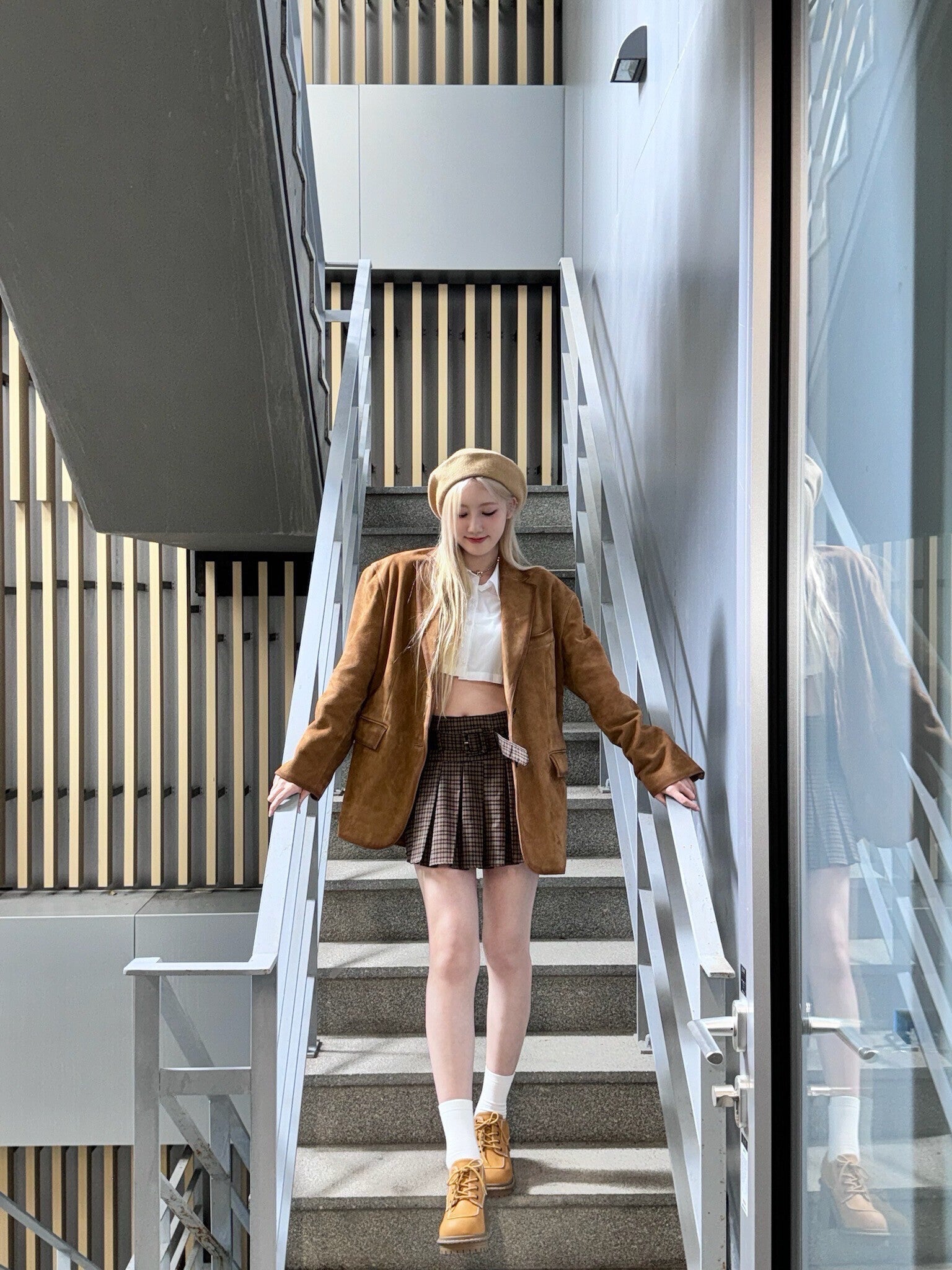 Brown Suede Blazer Jacket