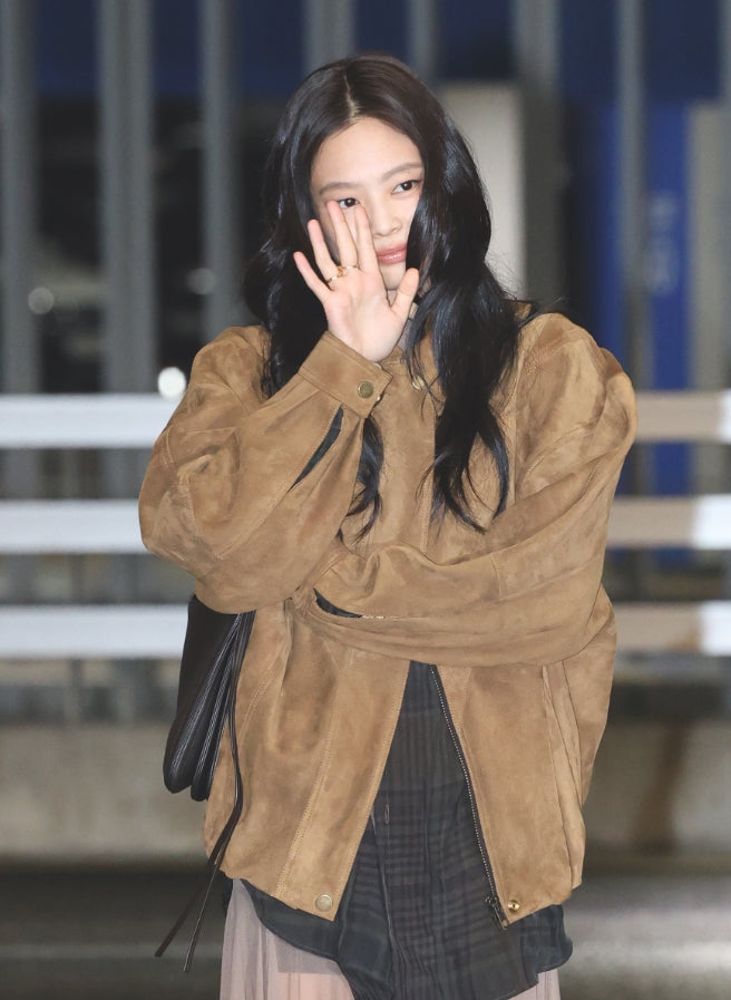 Brown Suede Collared Oversize Jacket