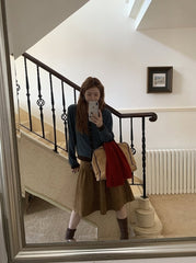 Brown Midi Skirt Autumn Winter Collection