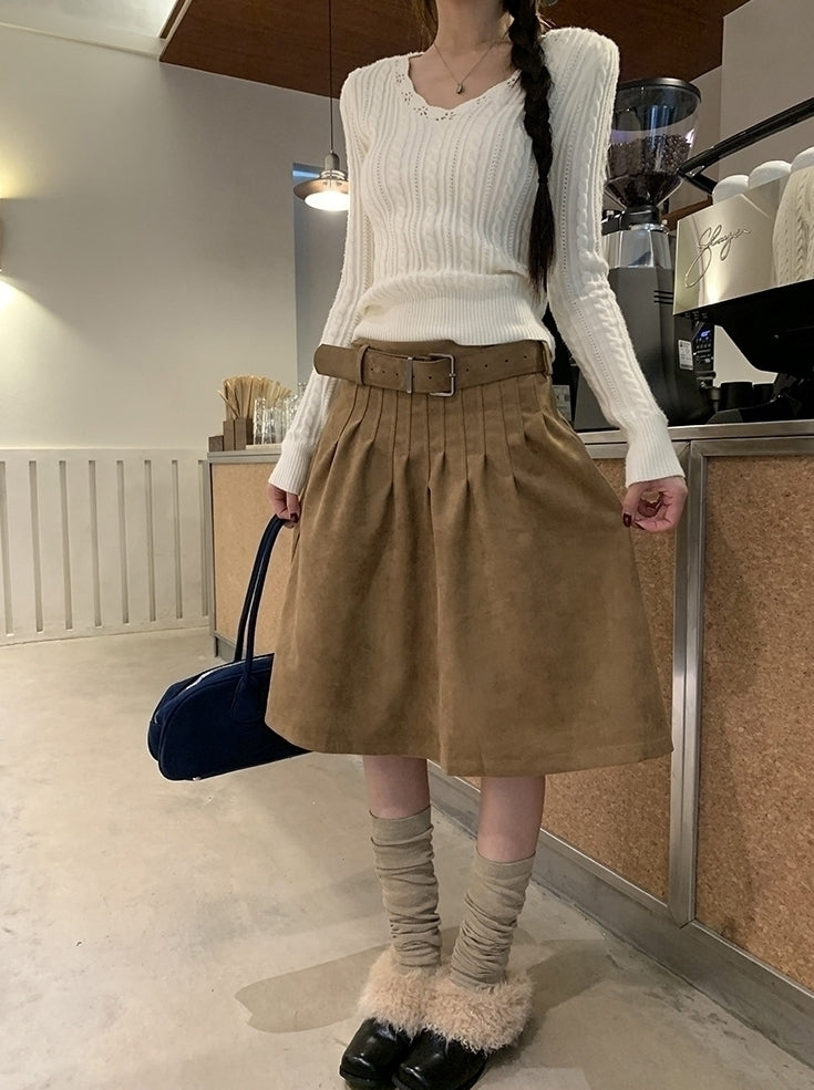 Brown Midi Skirt Autumn Winter Collection