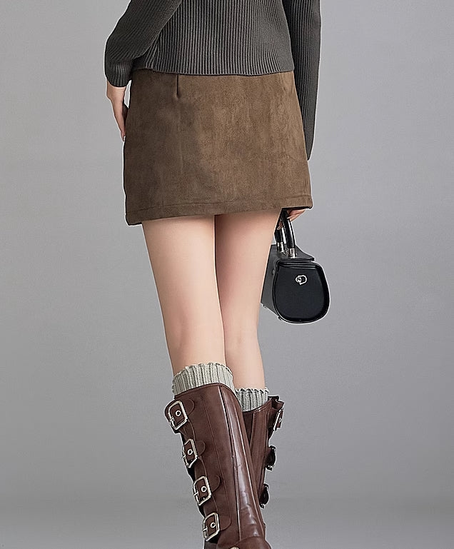 Brown Mini Skirt