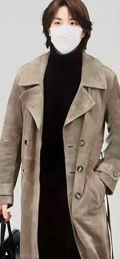 Brown Suede Trench Coat