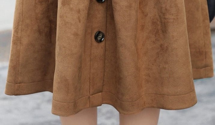 Brown Suede Trench Coat