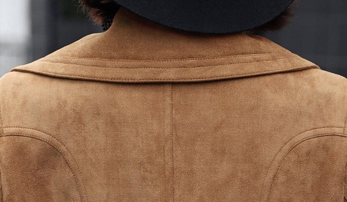 Brown Suede Trench Coat