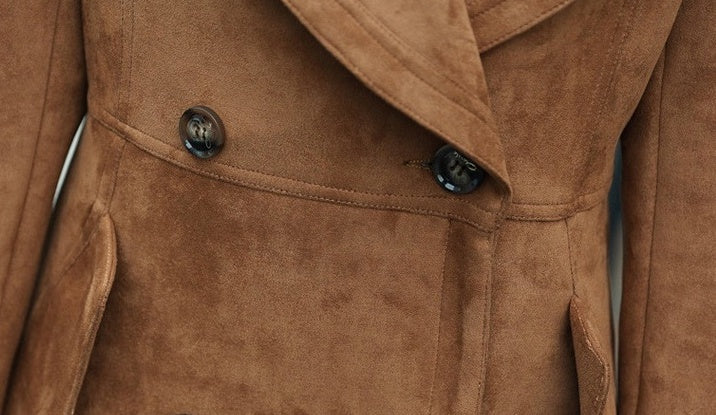 Brown Suede Trench Coat