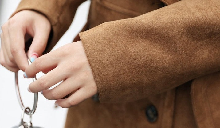 Brown Suede Trench Coat