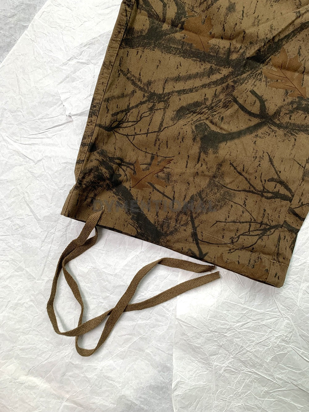 Brown Texture Print Parachute Pants