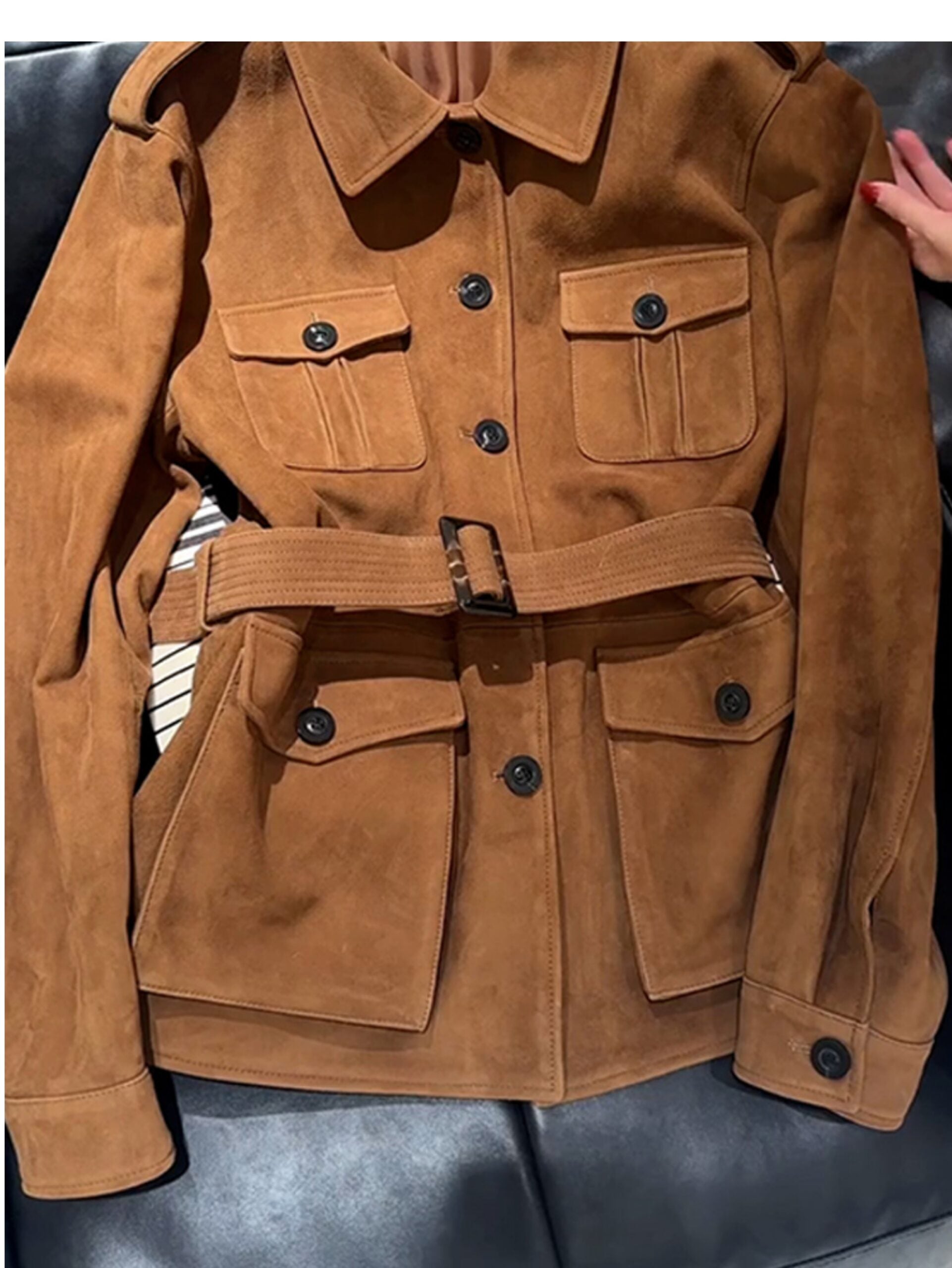 Brown Vintage Belted Trench Jacket