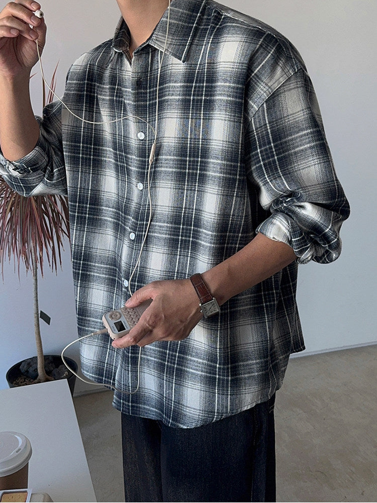 Brushed Plaid Casual Shirt