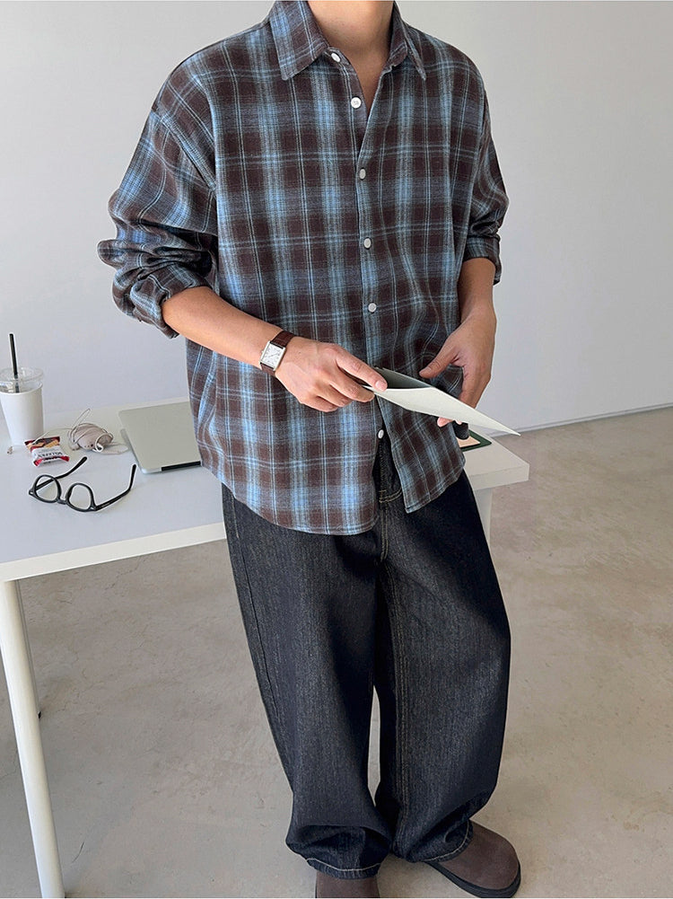 Brushed Plaid Casual Shirt
