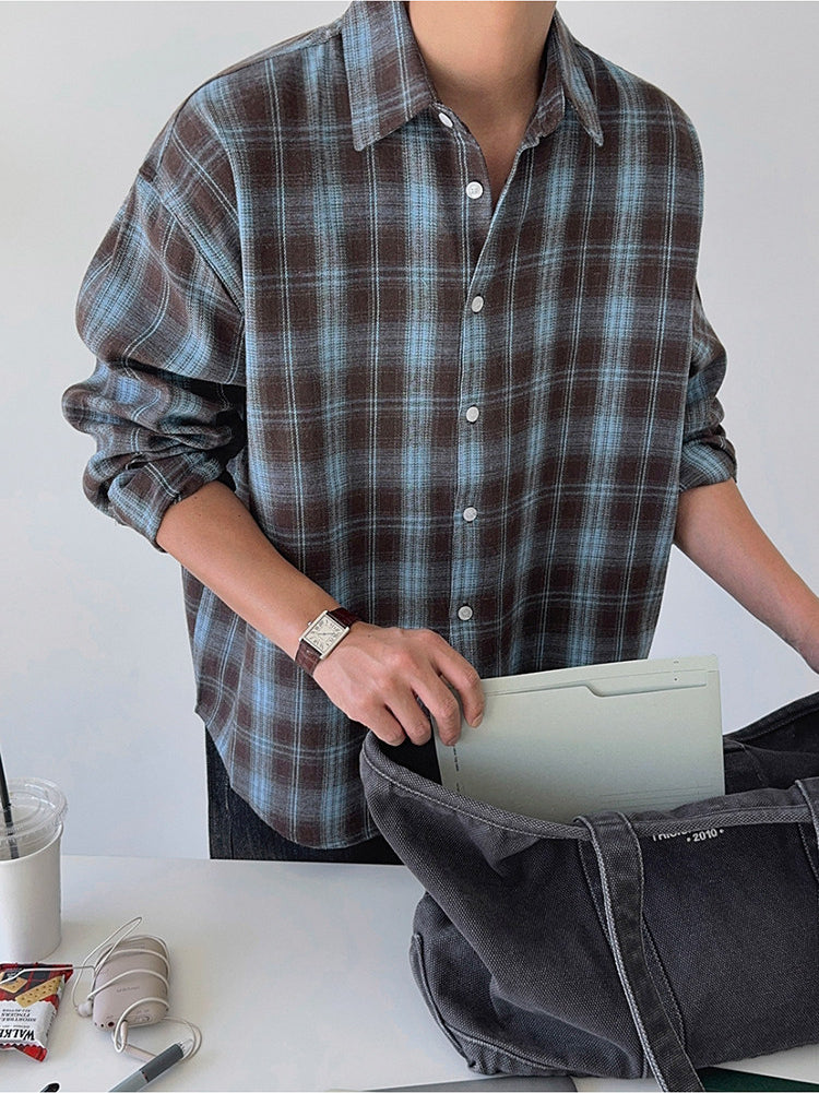 Brushed Plaid Casual Shirt