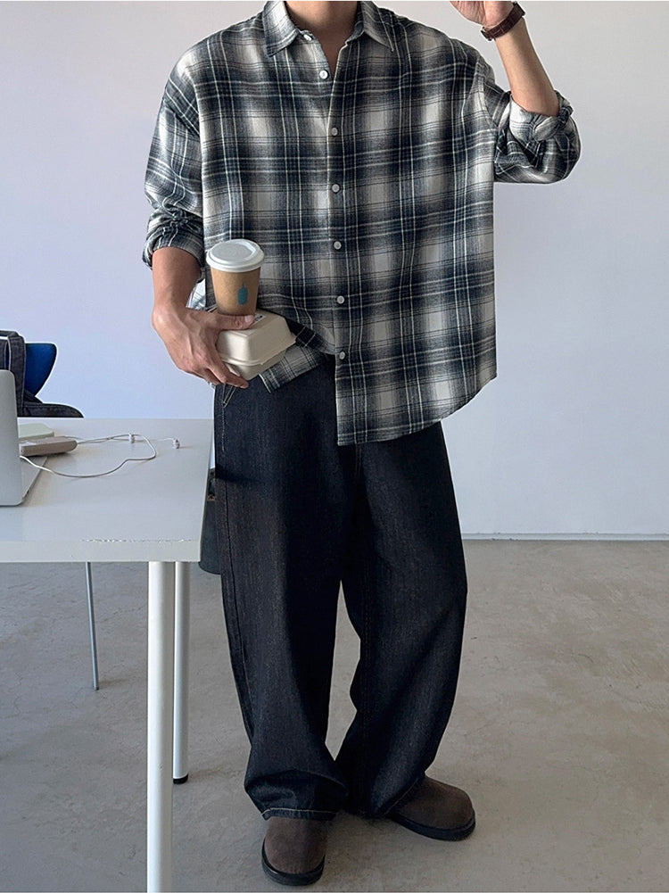 Brushed Plaid Casual Shirt
