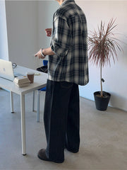 Brushed Plaid Casual Shirt