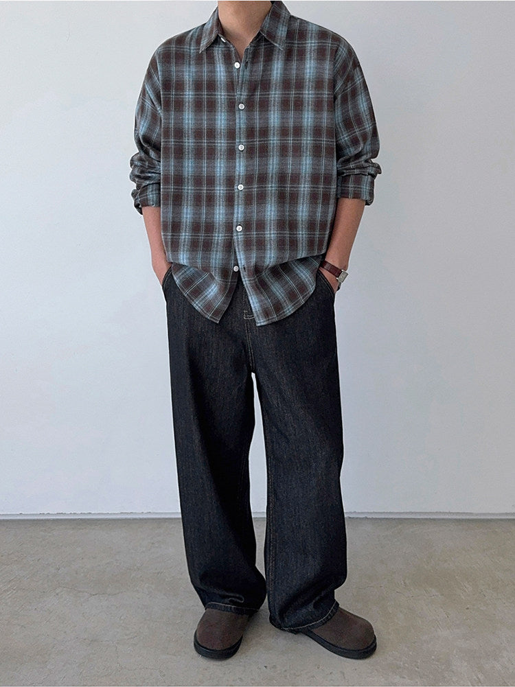 Brushed Plaid Casual Shirt