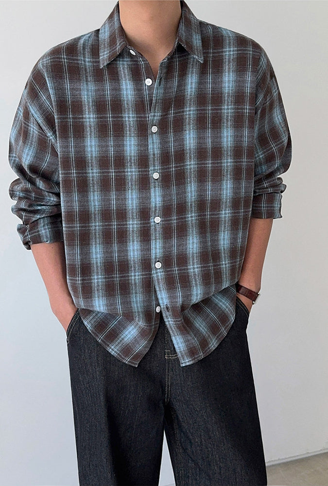Brushed Plaid Casual Shirt