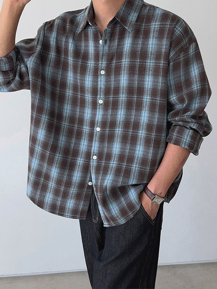 Brushed Plaid Casual Shirt