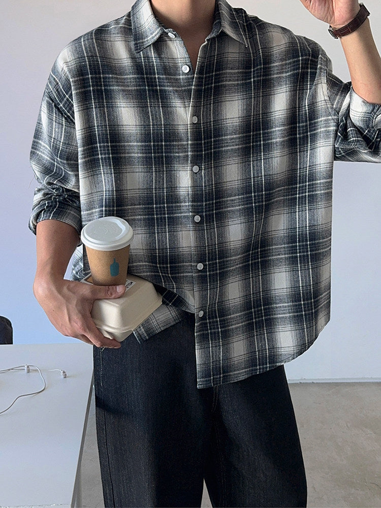 Brushed Plaid Casual Shirt