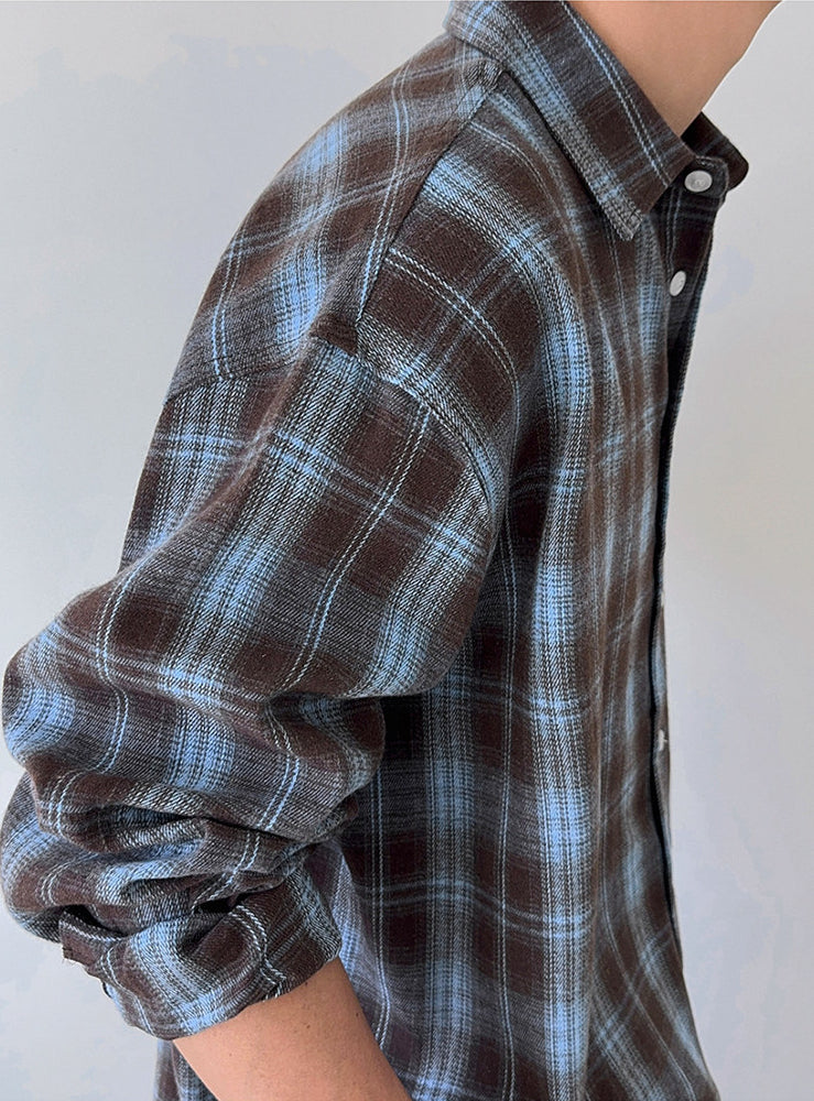 Brushed Plaid Casual Shirt