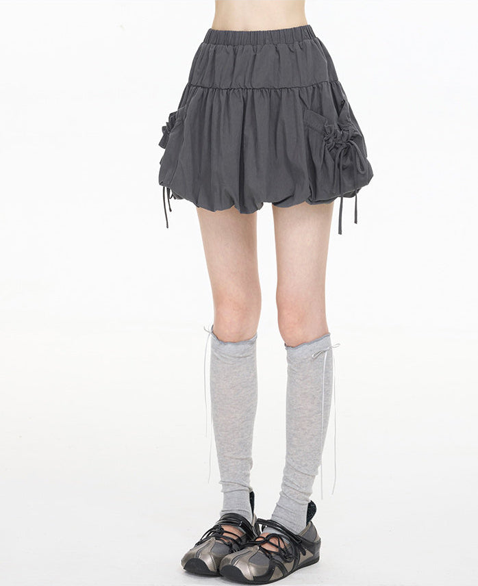 Bubble Hem Pocket Mini Skirt