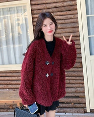 Burgundy Chic Warm Slim Fit Winter Coat