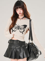Butterfly Detail Long Sleeve Slim Fit Top