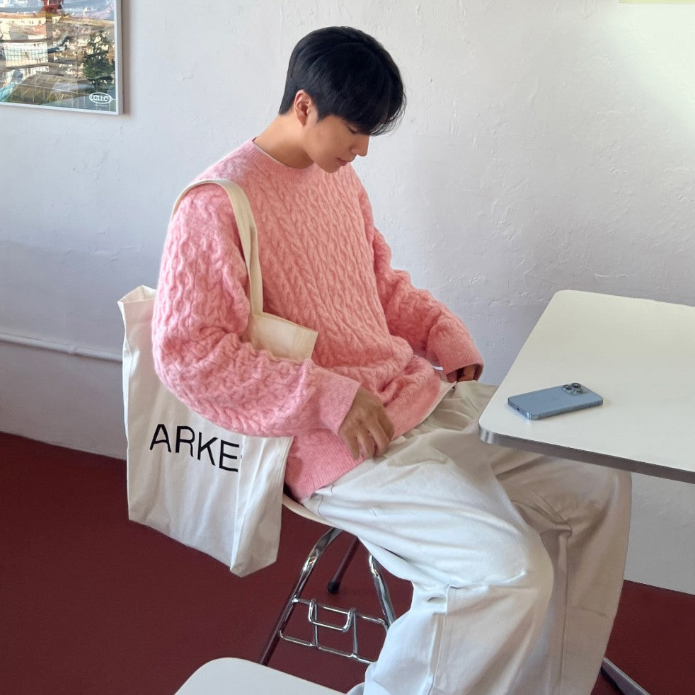Cable Knit Sweater Cozy Winter Pullover